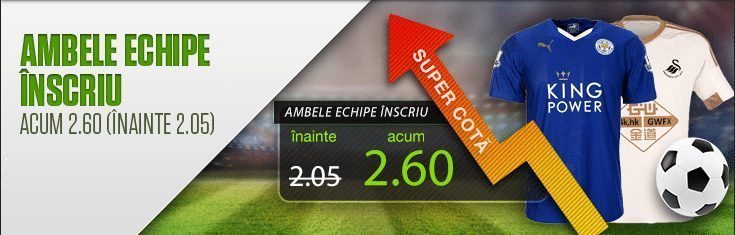 Leicester City vs Swansea City leicester - swansea - ambele inscriu - netbet
