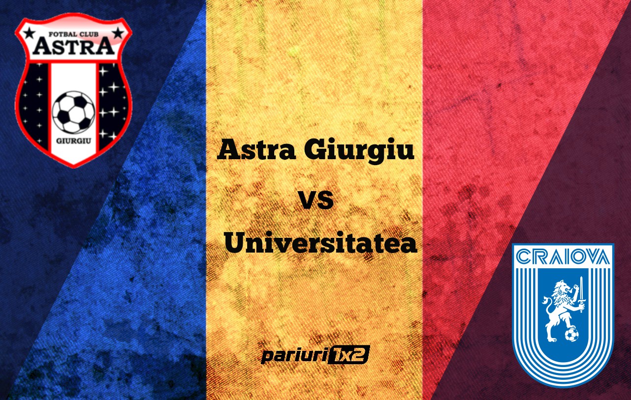 Pariuri fotbal » Astra Giurgiu – Universitatea Craiova » Oltenii la 180 de minute de titlul așteptat în Bănie de aproape trei decenii!