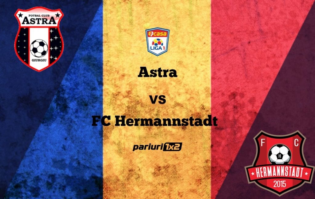 Pariuri fotbal: Astra – FC Hermannstadt » Sibienii fără victorie în Liga 1 cu giurgiuvenii!