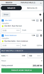 Biletul zilei pe tenis