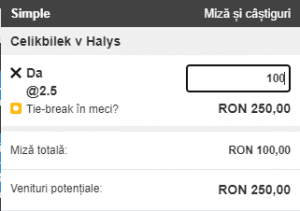 Biletul zilei pe tenis