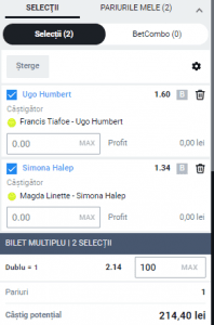 Biletul zilei pe tenis