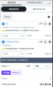 Biletul zilei pe tenis