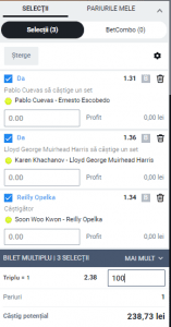 Biletul zilei pe tenis