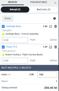 Biletul zilei pe tenis