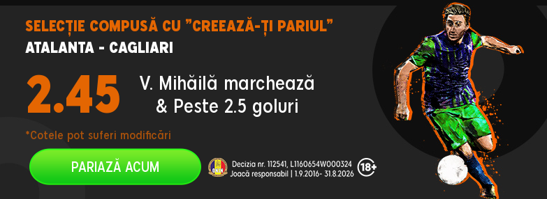 Ponturi fotbal Atalanta - Cagliari