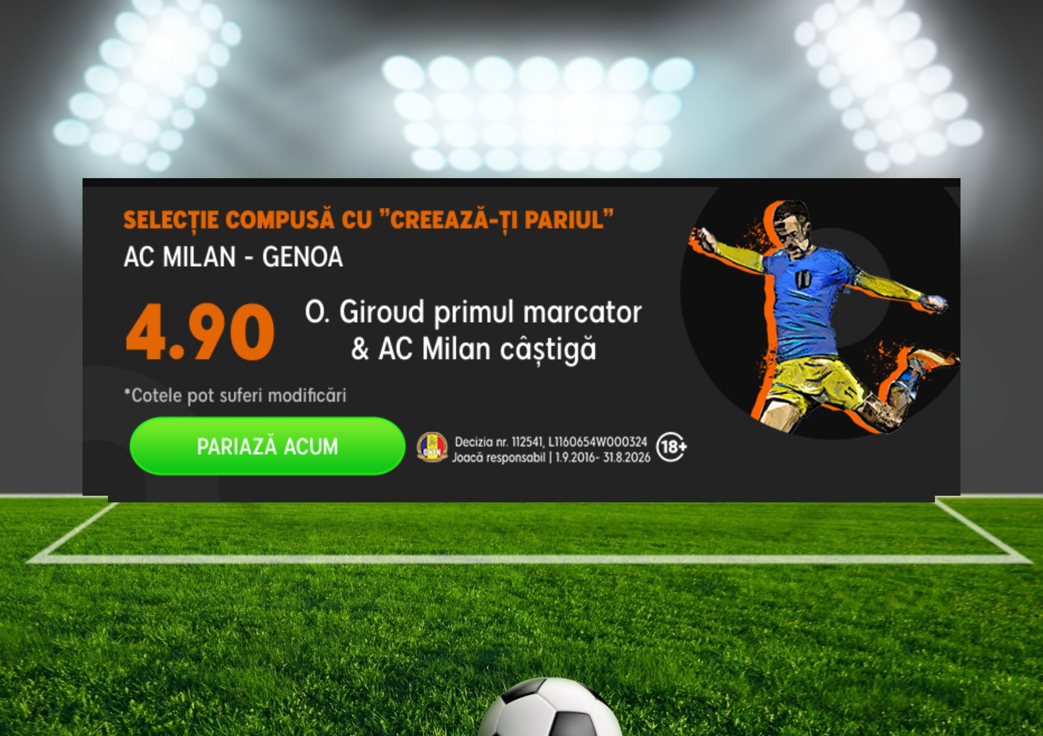 launch With other bands we Ponturi fotbal » AC Milan - Genoa: Variante in cote de 1.47 si 4.90 pe care  le poti paria complet GRATIS! - Pariuri 1x2