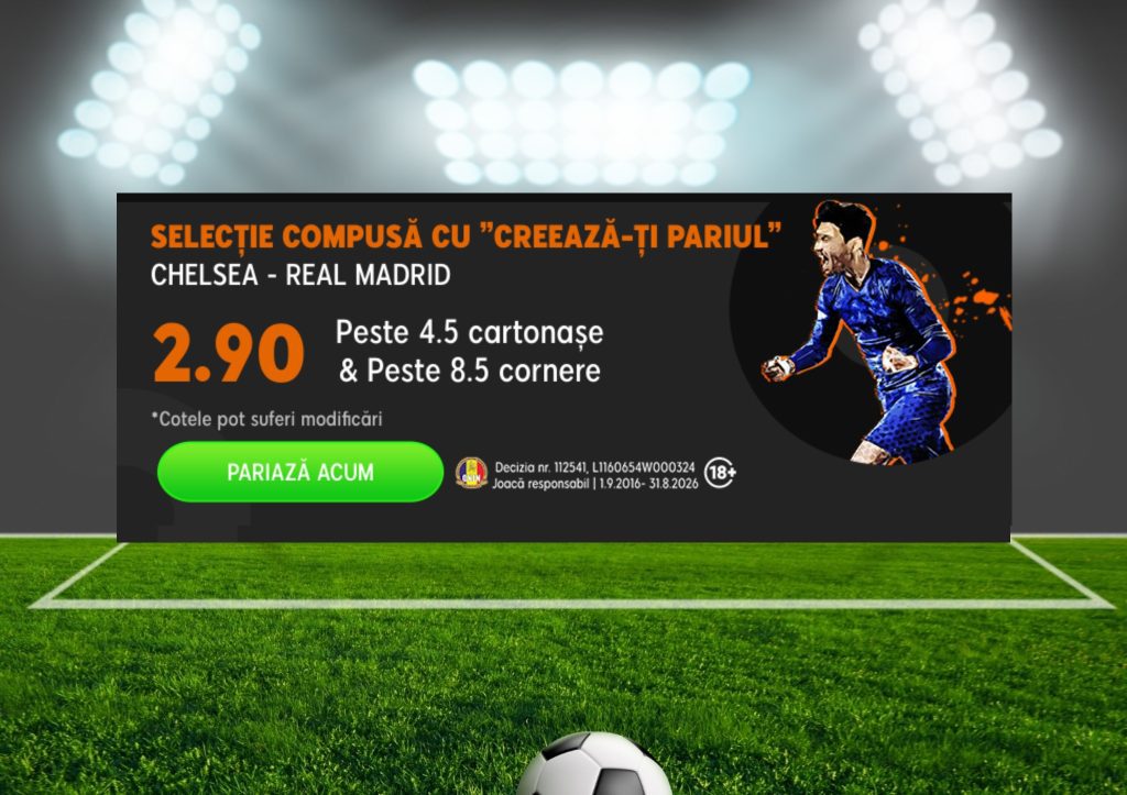 Ponturi fotbal » Chelsea – Real Madrid: Variante in cote de 1.72 si 2.90 pe care le poti paria complet GRATIS!