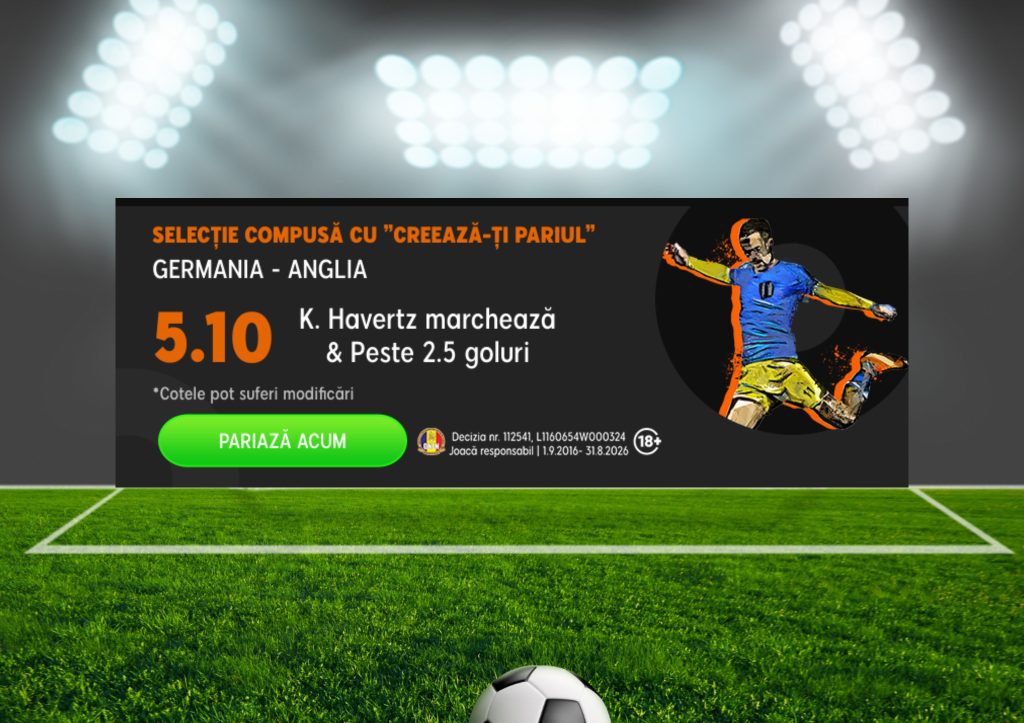 Pariuri fotbal: Germania – Anglia: „Panzerele” vor revanșa după eliminarea de la EURO | Vezi cum pariem!