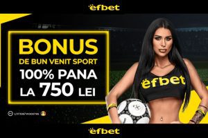 La Efbet ai 100% până la 750 RON pentru pariuri sportive!