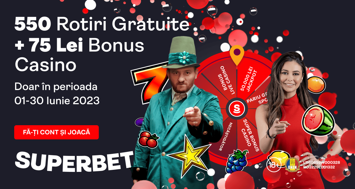 superbet 550 Rotiri Gratuite + 75 Lei Bonus Casino