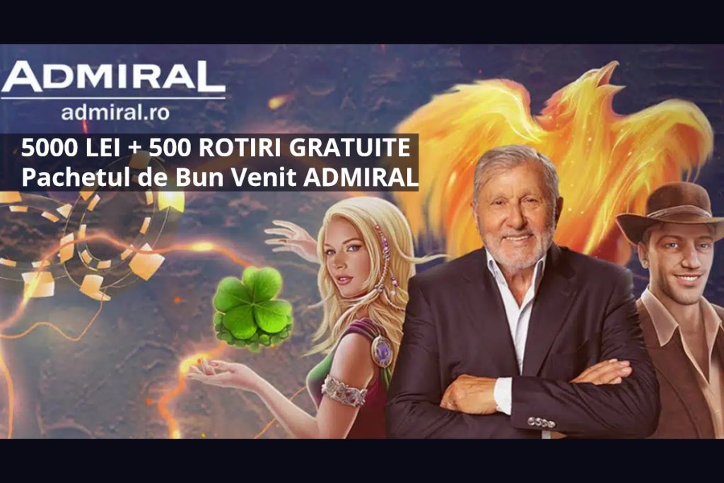 ADMIRAL iți oferă 5000 LEI + 500 ROTIRI GRATUITE la cazino!