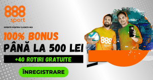 Cea mai tare ofertă din 2023: La 888sport ai 500 LEI + 40 ROTIRI GRATUITE!