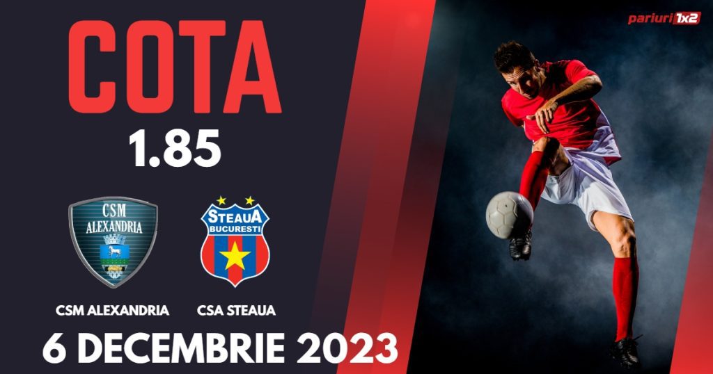 CSM Alexandria – CSA Steaua: Ponturi Pariuri Fotbal Cupa României, 06.12.2023 »»