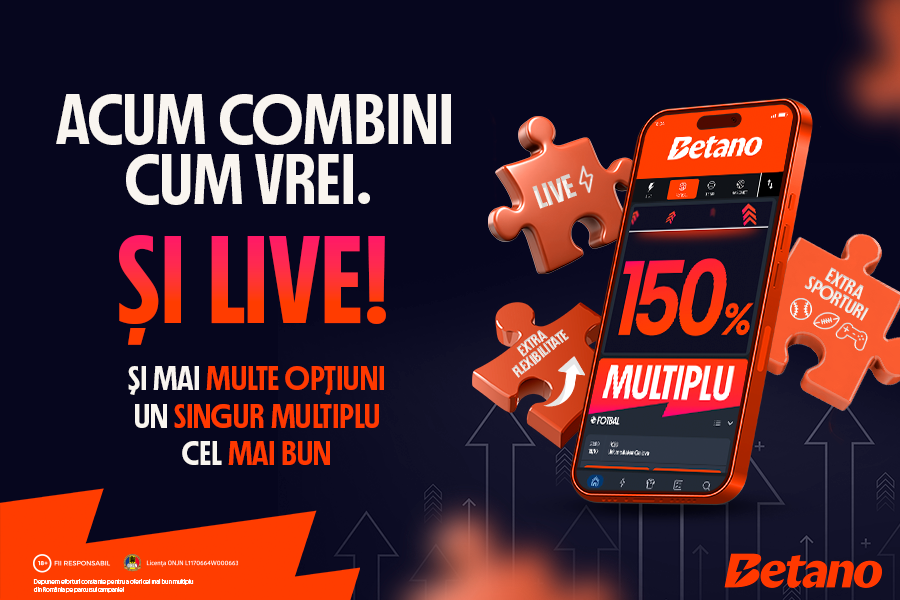 Bonus Multiplu! Betano, cel mai bun operator din România, își depășește din nou limitele și lansează o versiune îmbunătățită a Bonusului Multiplu, transformând acest produs într-unul fără egal pe întreaga piață de pariere de la noi din țară.