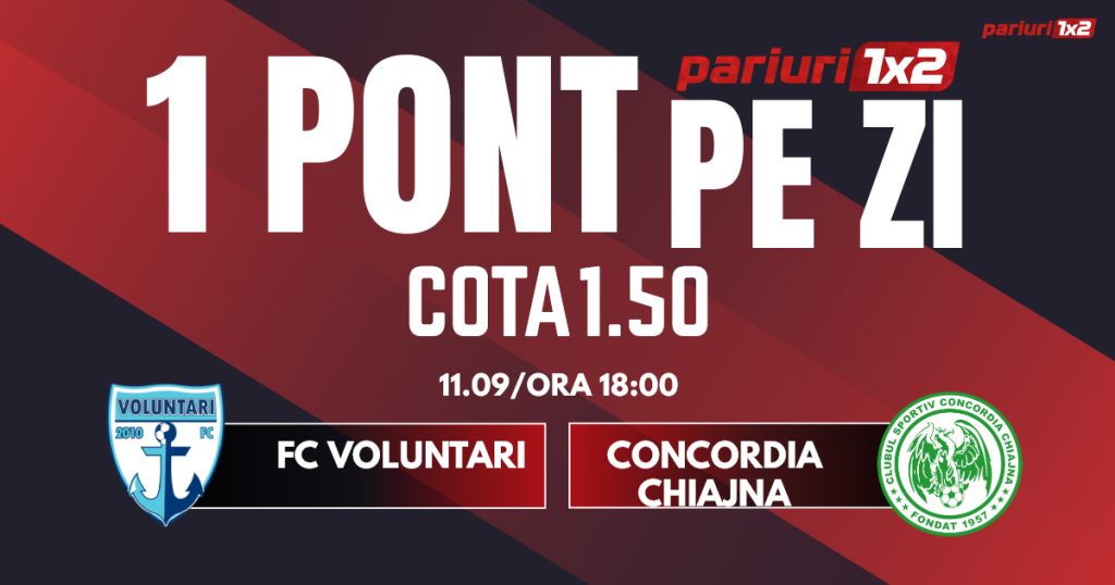 Un Pont pe Zi, 11 septembrie: Trei zile consecutive de profit!  Astăzi FC Voluntari – Concordia Chiajna