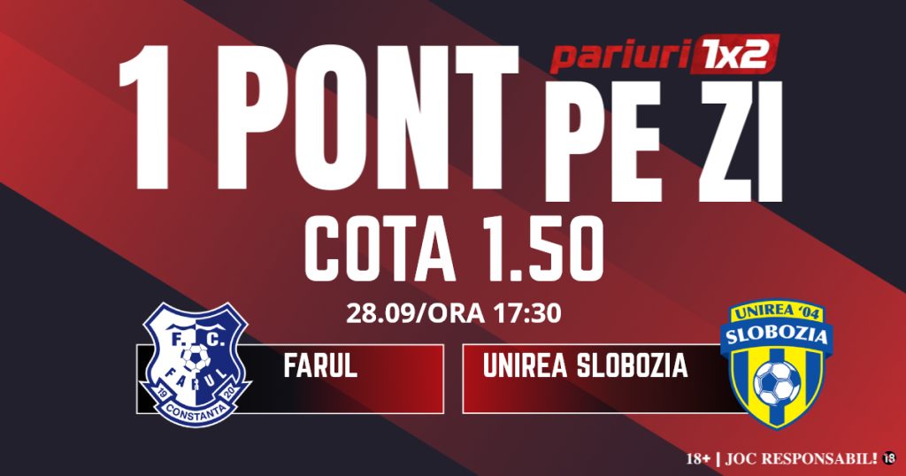 Un Pont pe Zi, 28 septembrie: Șase zile consecutive de profit!  Astăzi Farul – Unirea Slobozia