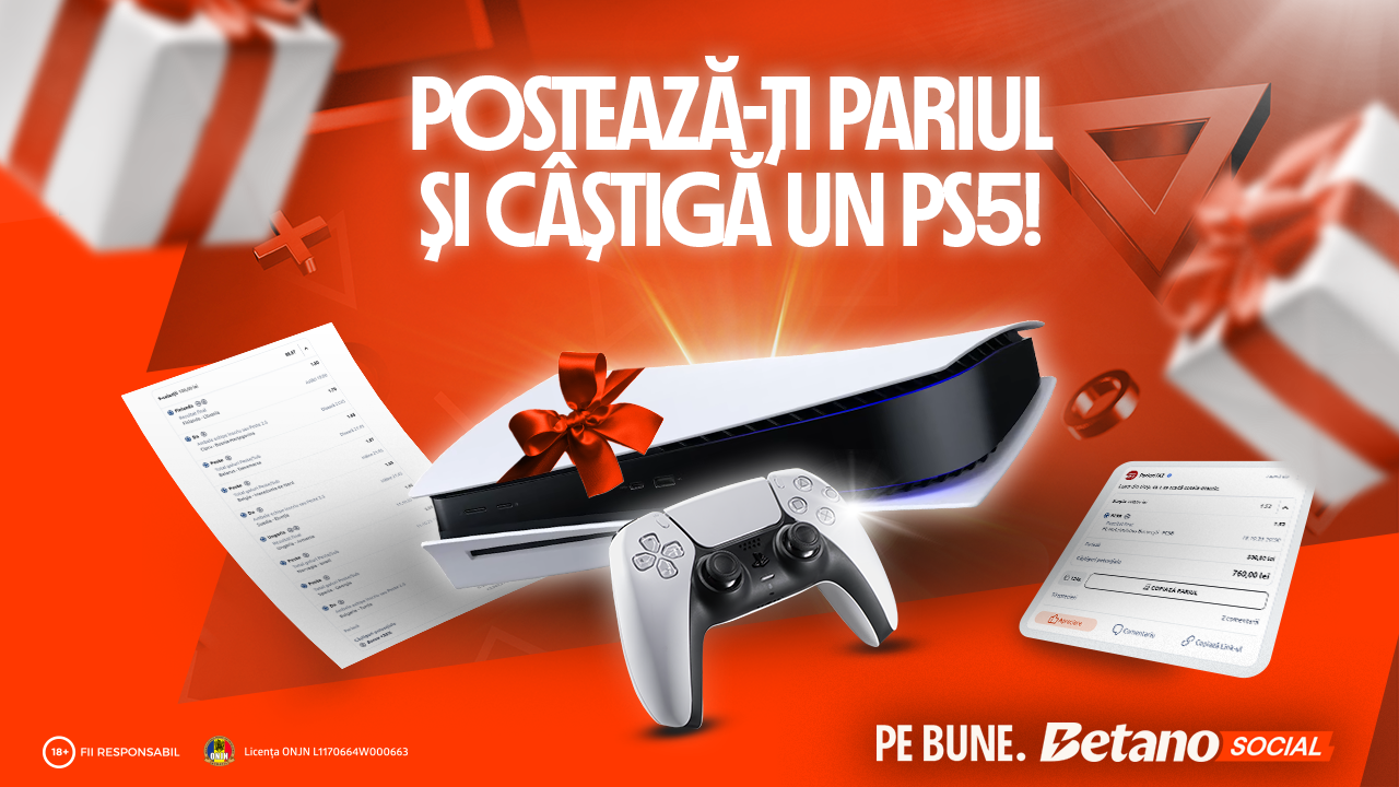 Postează pe Betano Social și poți câștiga un PlayStation 5!