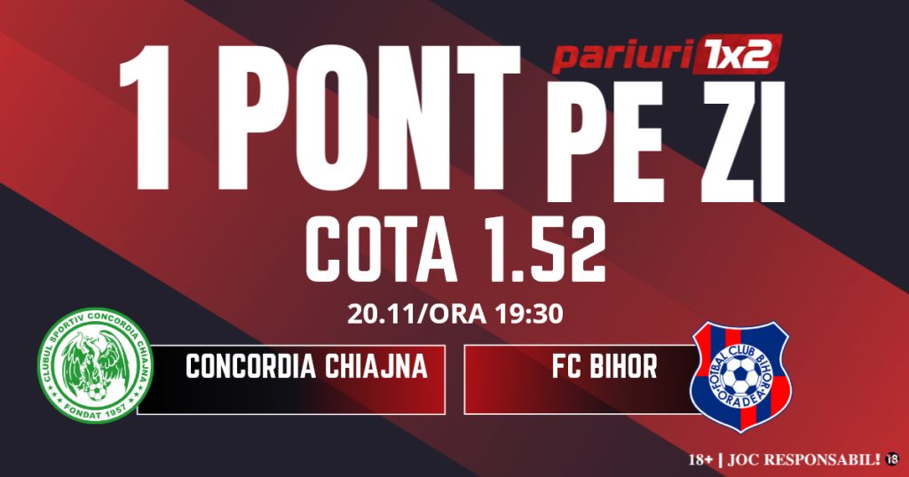 Un Pont pe Zi, 20 noiembrie: Ieri a fost zi de profit! Astăzi Concordia Chiajna – FC Bihor