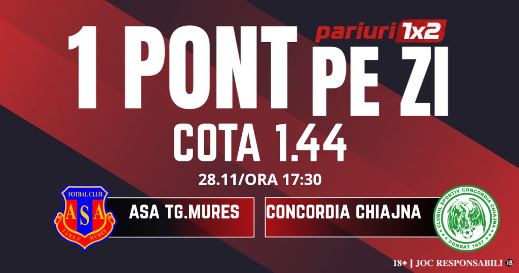 Un Pont pe Zi, 28 noiembrie: Ieri a fost zi de profit! Astăzi ASA Tg.Mureș – Concordia Chiajna