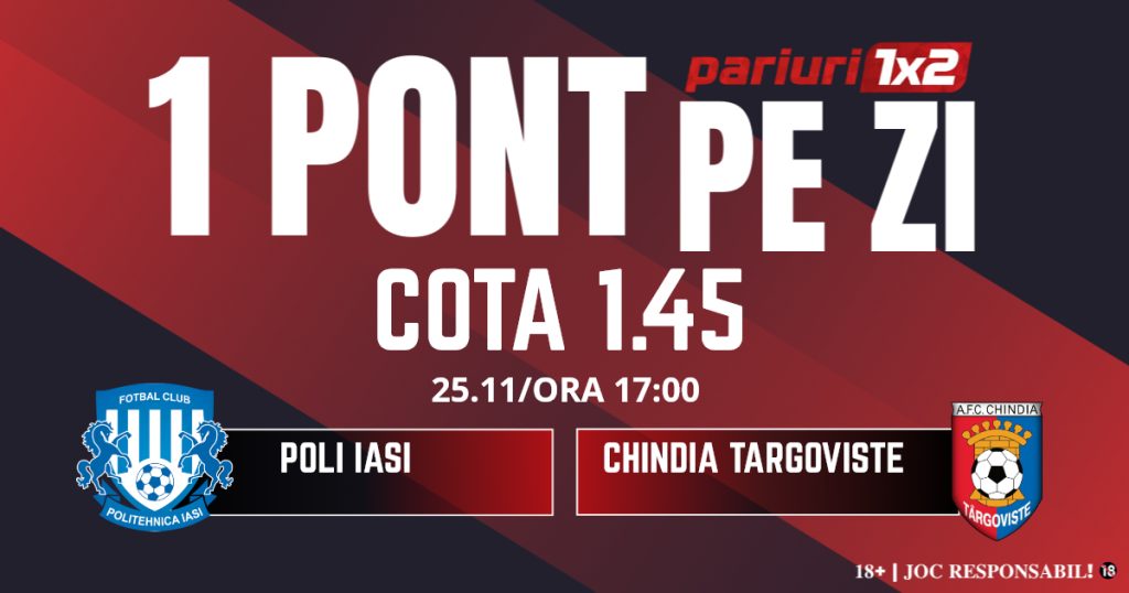 Un Pont pe Zi, 25 noiembrie: Trei zile consecutive de profit! Astăzi Poli Iași – Chindia Târgoviște