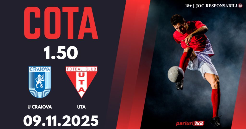 U Craiova – UTA, Ponturi Pariuri Fotbal Superliga, 09.11.2025