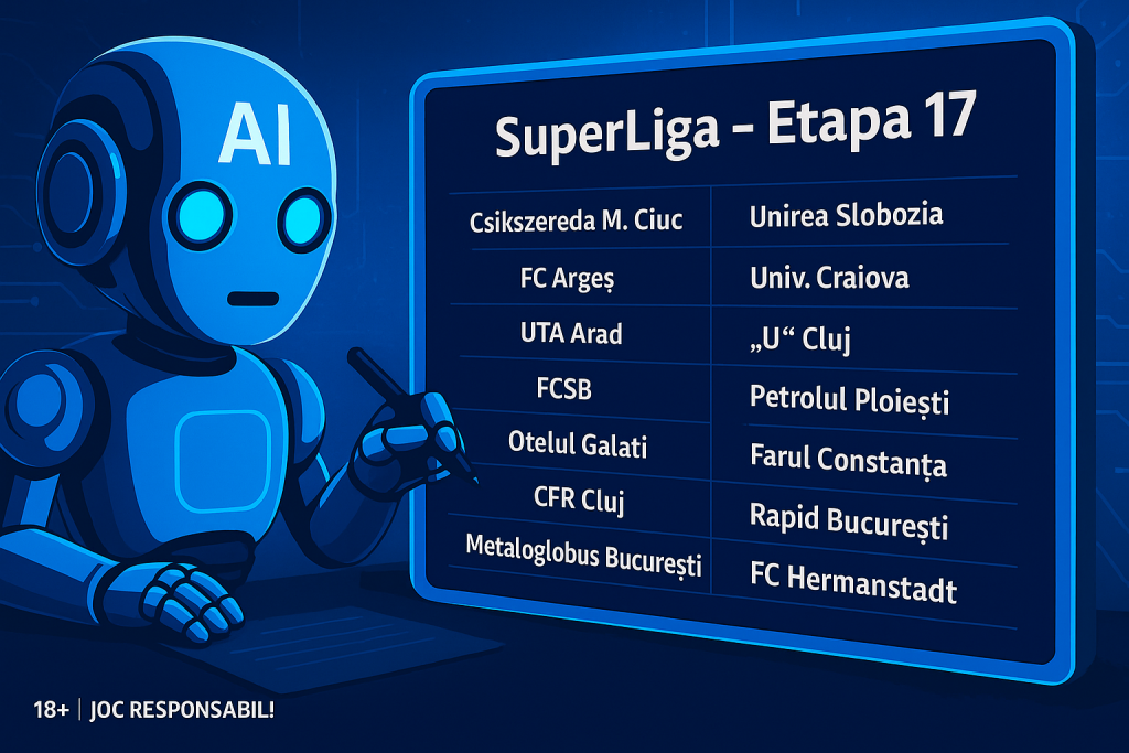 ChatGPT a dat pronosticurile etapei 17 din SuperLiga: FCSB bate, Dinamo, meci greu la Botoșani