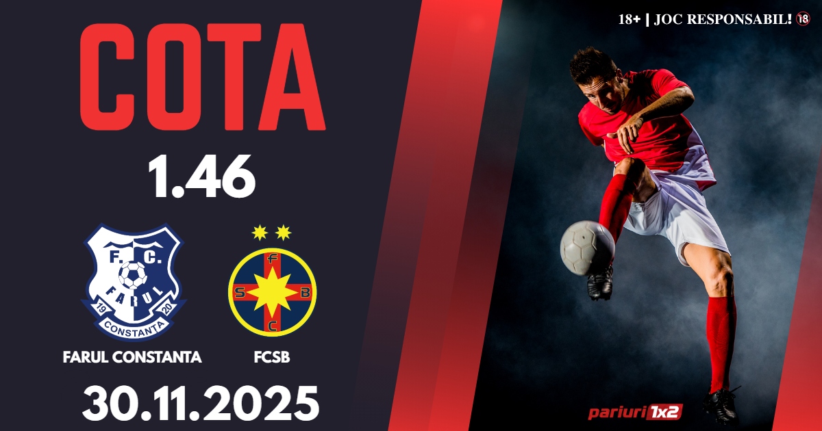 Farul Constanța – FCSB, Ponturi Pariuri Fotbal Superliga României, 30.11.2025