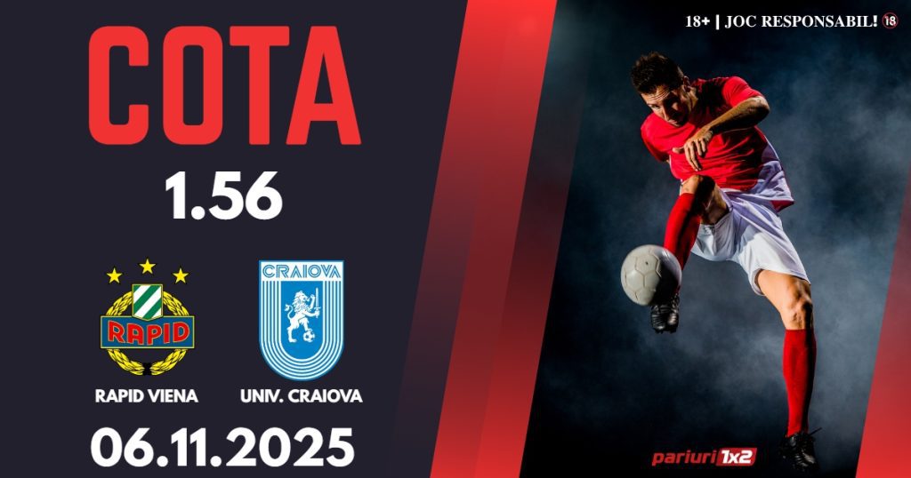 Rapid Viena – Universitatea Craiova, Ponturi Pariuri Fotbal Conference League, 06.11.2025