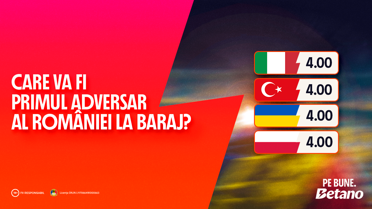 Anticipezi cu cine pică România la baraj? Ai cota 4!