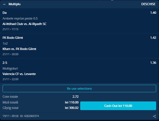 Pariurile lui Sabin (21.11) - Selecție Mr Bit Pariuri Sportive