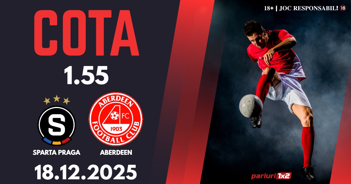 Sparta Praga – Aberdeen, Ponturi Pariuri Fotbal Conference League, 18.12.2025