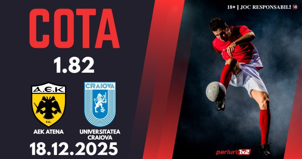 AEK Atena – Universitatea Craiova, Ponturi Pariuri Fotbal Conference League, 18.12.2025