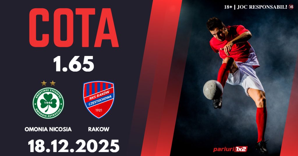Omonia Nicosia – Rakow, Ponturi Pariuri Fotbal Europa Conference League, 18.12.2025