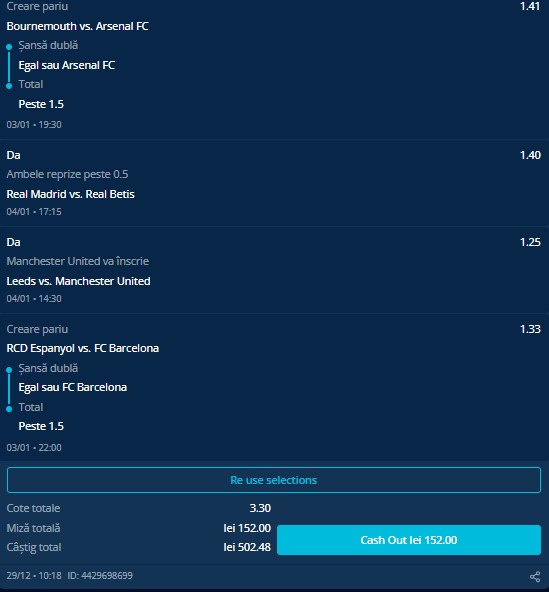 Cota 3.30 pe primul bilet de pariuri din 2026! Pariurile lui Sabin (03-04.01)