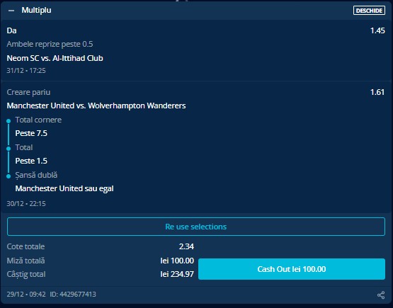 Dubla zilei: Cota 2.34 cu Man. United - Wolves! Pariurile lui Sabin (30-31.12)