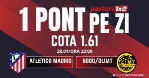 Un Pont pe Zi, 28 ianuarie: Două zile consecutive de profit ! Astăzi Atletico Madrid – Bodo/Glimt