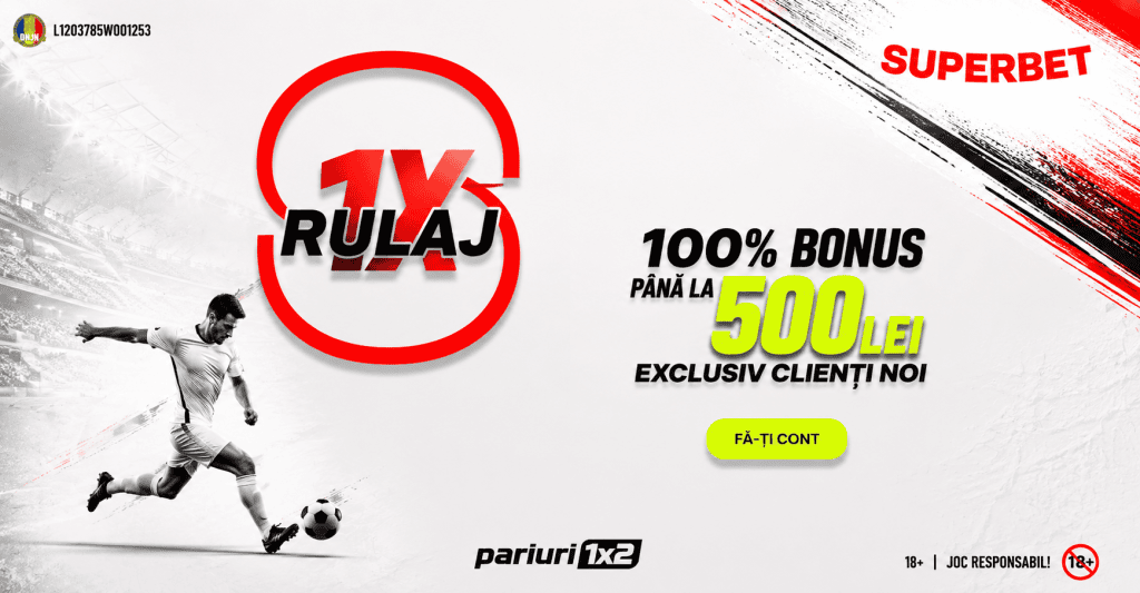 Superbet: Bonus 500 RON cu RULAJ X1