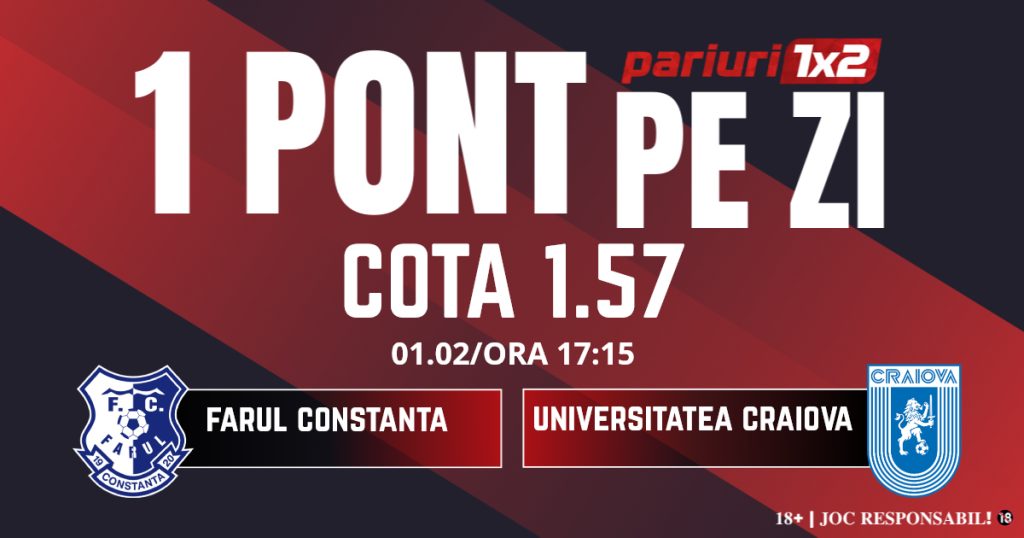 Un Pont pe Zi, 1 februarie: Trei zile consecutive de profit! Astăzi Farul – Universitatea Craiova