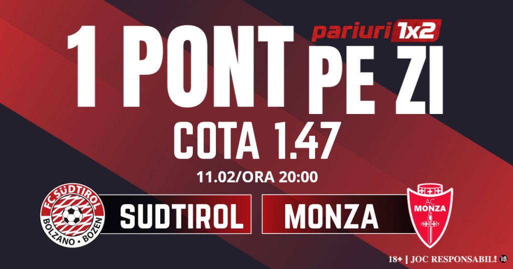 Un Pont pe Zi, 11 februarie: Trei zile consecutive de profit! Astăzi Sudtirol – Monza