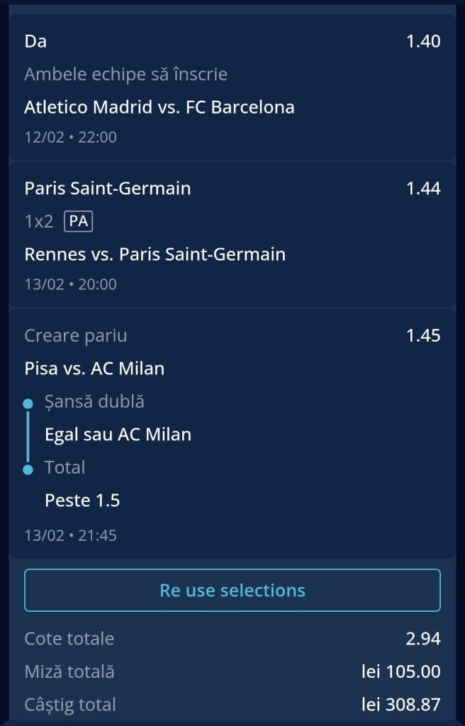 Câștig după câștig! Azi - cota 3 pe două zile: Cap de afiș, Atletico Madrid - Barcelona! Pariurile lui Sabin (12-13.02)