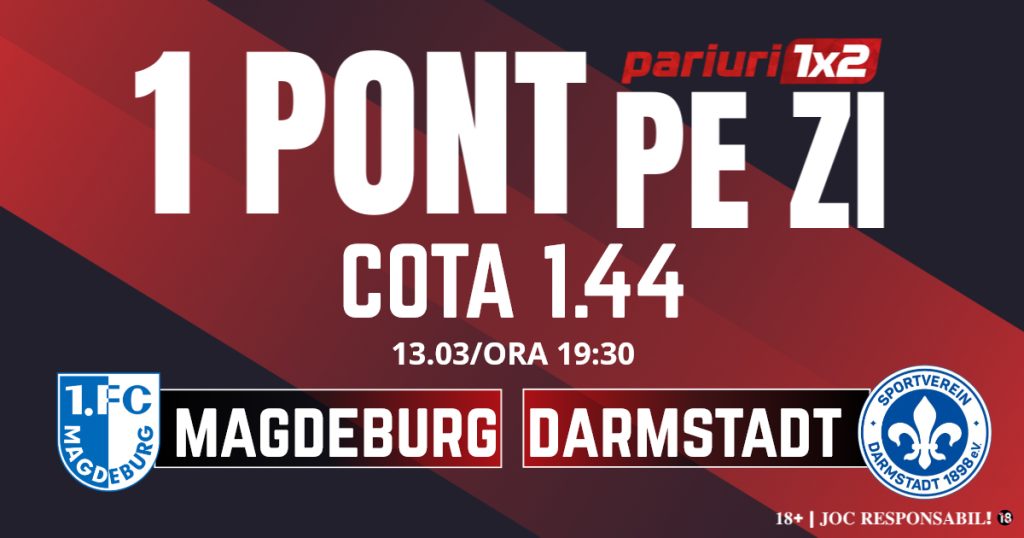 Un Pont pe Zi, 13 martie: Profitul vine din Zweite Bundesliga! Astăzi Magdeburg – Darmstadt