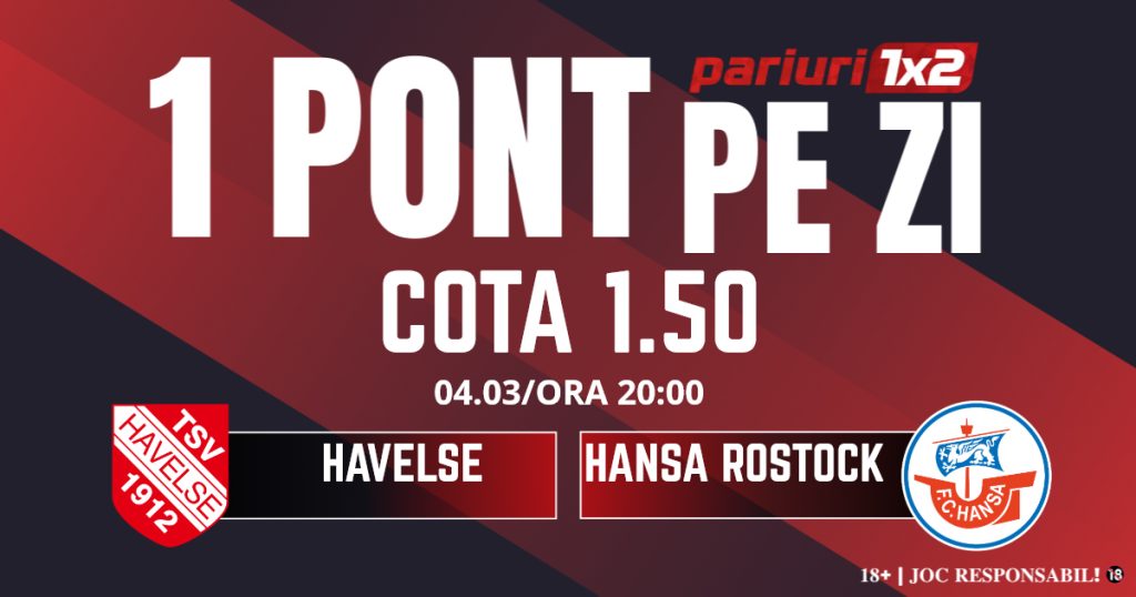 Un Pont pe Zi, 04 martie: Trei zile consecutive de profit! Astăzi Havelse – Hansa Rostock