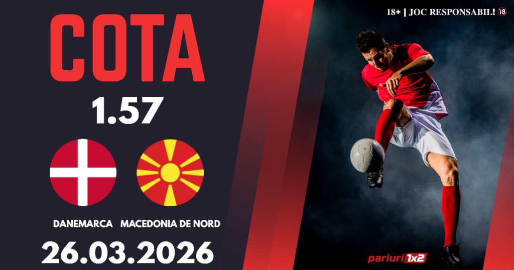 Danemarca – Macedonia de Nord, Ponturi Pariuri Fotbal calificări Cupa Mondială, 26.03.2026