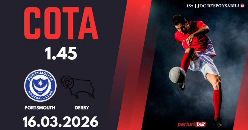 Portsmouth – Derby, Ponturi Pariuri Fotbal Championship, 16.03.2026