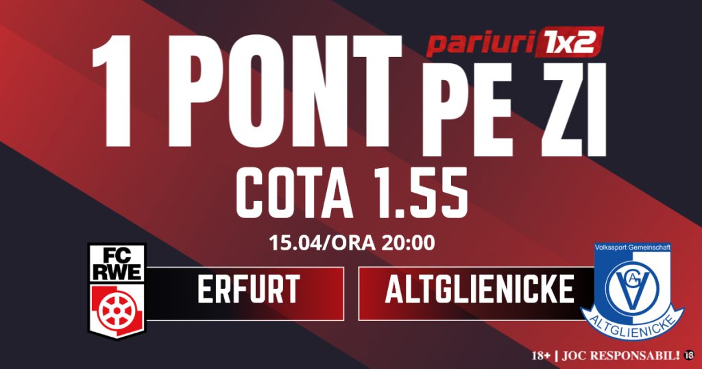 Un Pont pe Zi, 15 aprilie: Profitul vine din Regionalliga Nord – Est! Astăzi Erfurt – Altglienicke