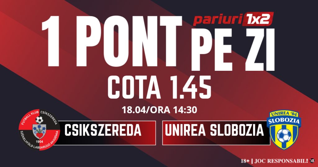 Un Pont pe Zi, 18 aprilie: Profitul vine din Superliga! Astăzi Csikszereda – Unirea Slobozia