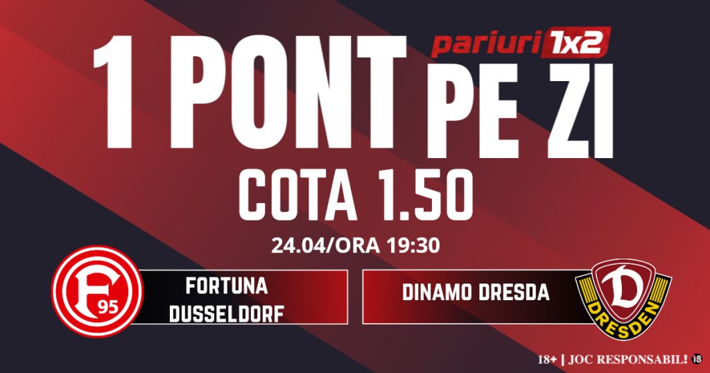 Un Pont pe Zi, 24 aprilie: Profitul vine din Zweite Bundesliga! Astăzi Fortuna Dusseldorf – Dinamo Dresda