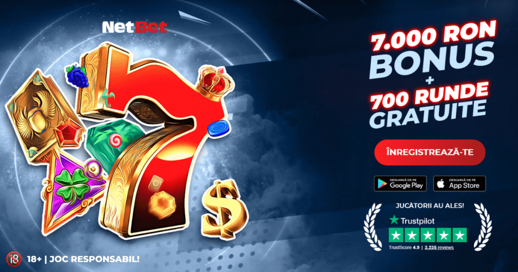 Netbet Casino »» Bonus de bun venit 7000 RON + 700 de rotiri gratuite!