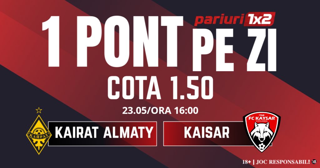 Un Pont pe Zi, 23 mai: Selecția de ieri a fost câștigătoare! Astăzi Kairat Almaty – Kaisar
